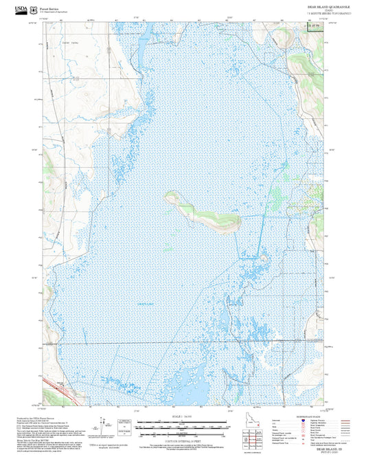 2025 Forest Service Topo Map of Bear Island Idaho