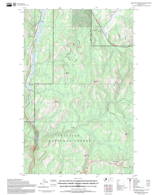 2025 Forest Service Topo Map of Bear Mountain Washington