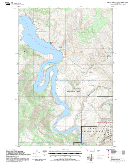 2025 Forest Service Topo Map of Beartooth Mountain Montana