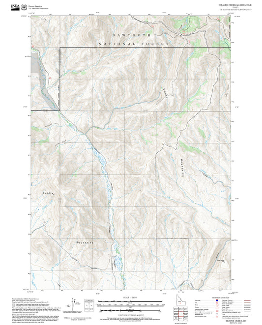 2025 Forest Service Topo Map of Beaver Creek Idaho