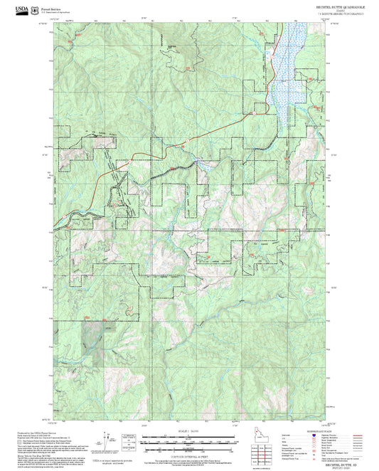 2025 Forest Service Topo Map of Bechtel Butte Idaho