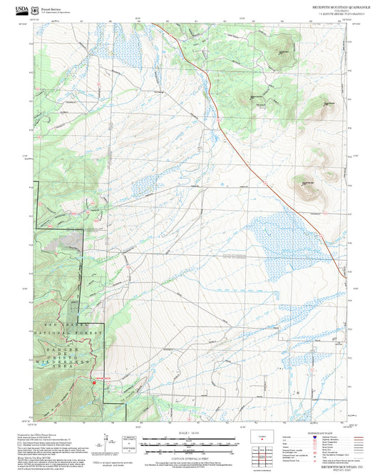 2025 Forest Service Topo Map of Beckwith Mountain Colorado