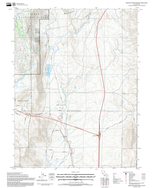 2025 Forest Service Topo Map of Beckwourth Pass California