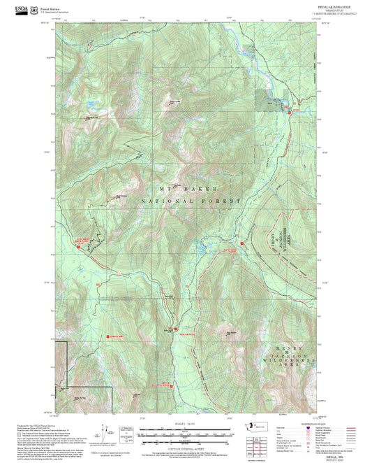 2025 Forest Service Topo Map of Bedal Washington