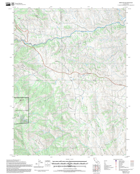 2025 Forest Service Topo Map of Beegum California