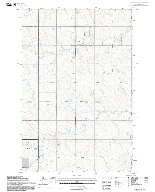 2025 Forest Service Topo Map of Belfield SW North Dakota