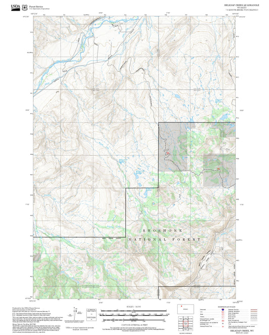 2025 Forest Service Topo Map of Belknap Creek Wyoming