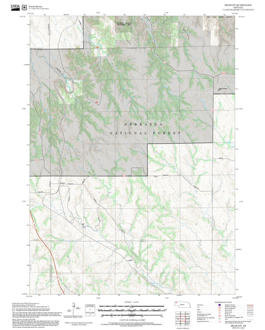 2025 Forest Service Topo Map of Belmont Nebraska