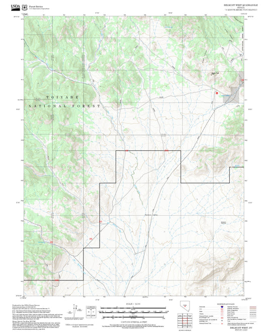 2025 Forest Service Topo Map of Belmont West Nevada