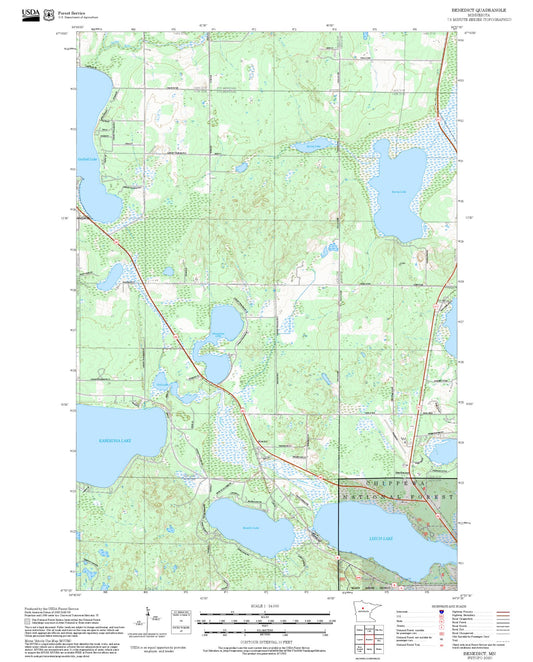 2025 Forest Service Topo Map of Benedict Minnesota