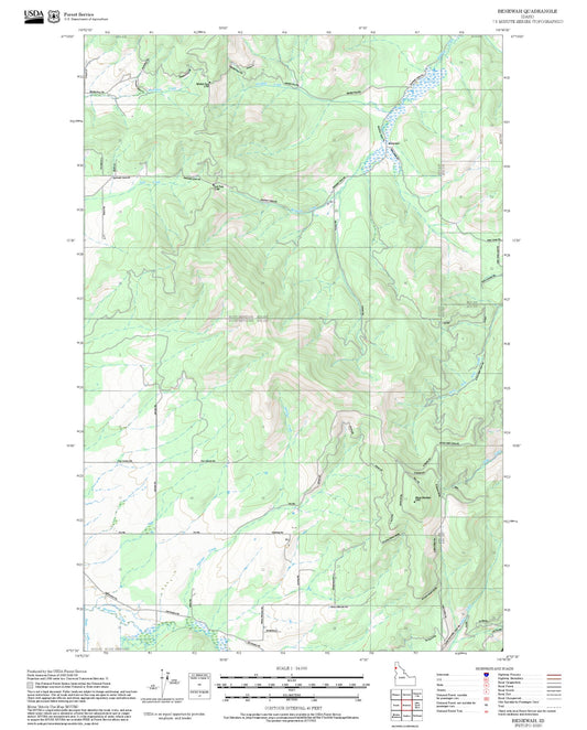 2025 Forest Service Topo Map of Benewah Idaho