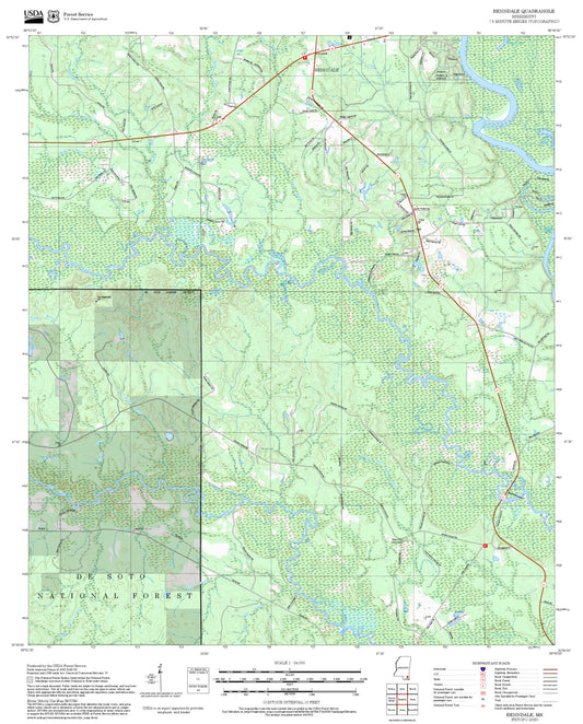 2025 Forest Service Topo Map of Benndale Mississippi
