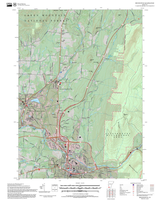 2025 Forest Service Topo Map of Bennington Vermont