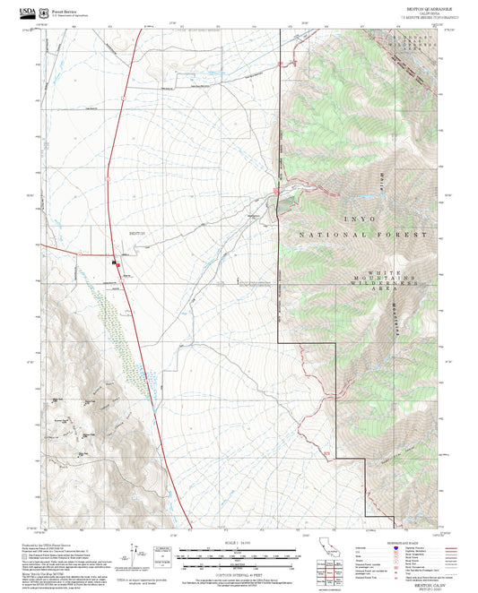 2025 Forest Service Topo Map of Benton California
