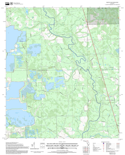 2025 Forest Service Topo Map of Benton Florida