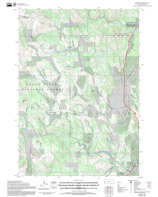 2025 Forest Service Topo Map of Berne South Dakota