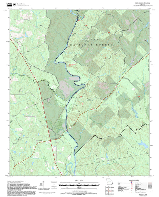 2025 Forest Service Topo Map of Berner Georgia