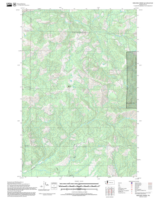 2025 Forest Service Topo Map of Bernier Creek Washington