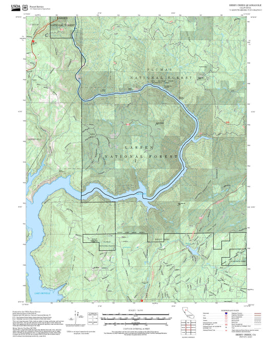 2025 Forest Service Topo Map of Berry Creek California