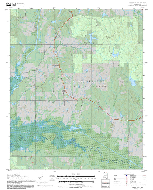 2025 Forest Service Topo Map of Bethlehem Mississippi