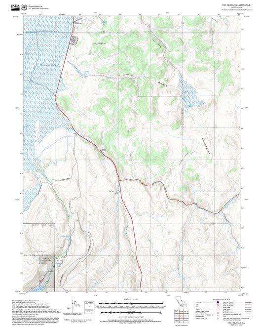 2025 Forest Service Topo Map of Big Alkali California