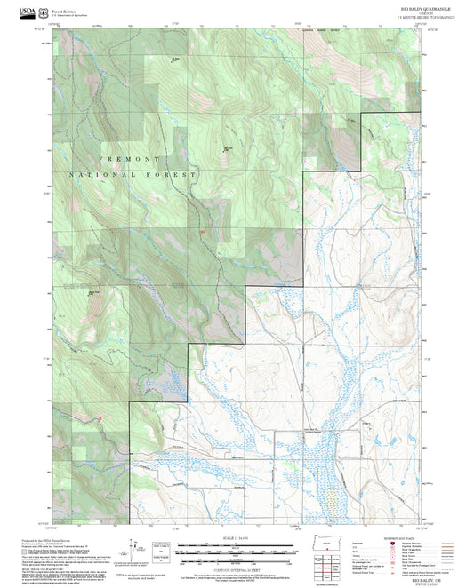 2025 Forest Service Topo Map of Big Baldy Oregon