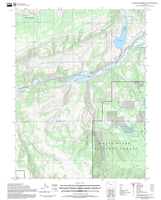 2025 Forest Service Topo Map of Big Beaver Reservoir Colorado