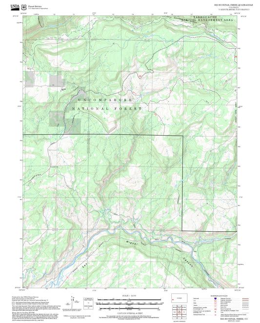 2025 Forest Service Topo Map of Big Bucktail Creek Colorado