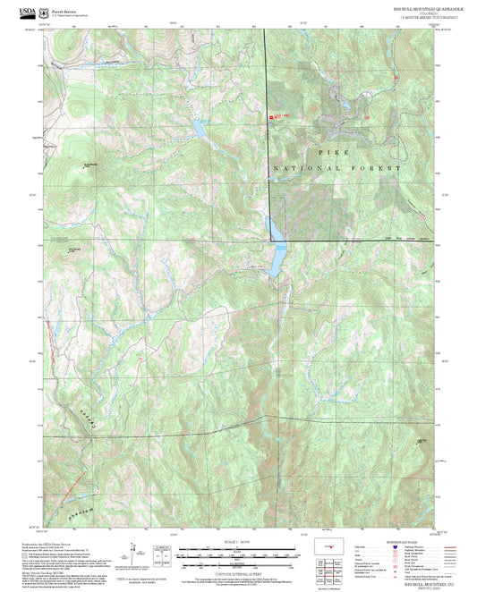 2025 Forest Service Topo Map of Big Bull Mountain Colorado
