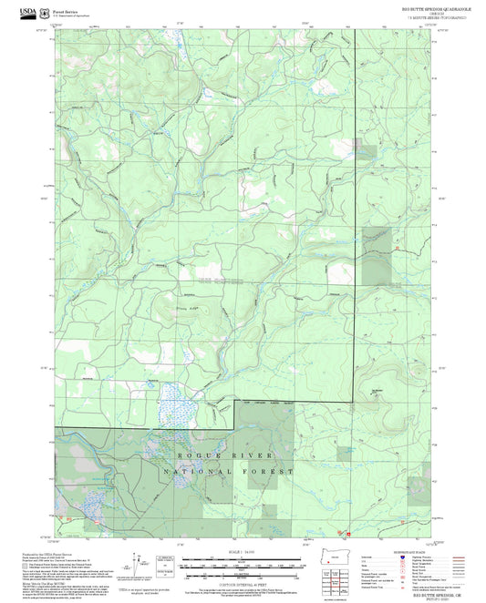 2025 Forest Service Topo Map of Big Butte Springs Oregon