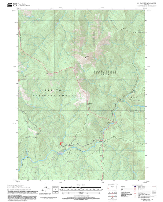 2025 Forest Service Topo Map of Big Craggies Oregon