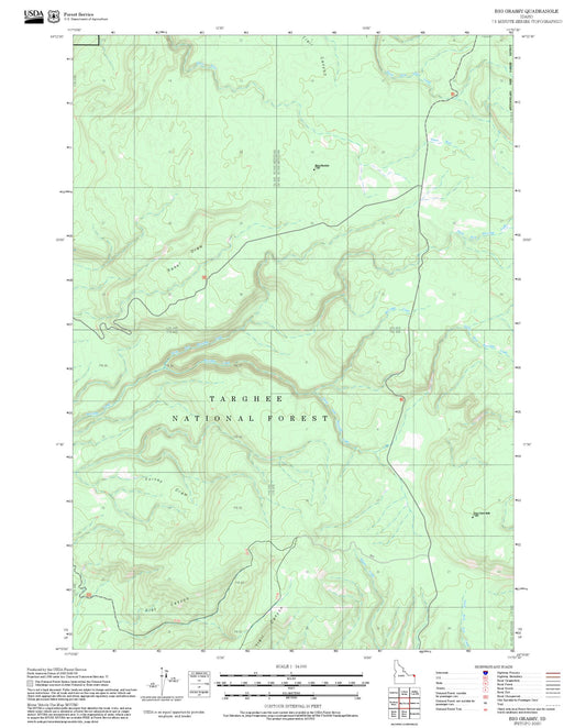 2025 Forest Service Topo Map of Big Grassy Idaho