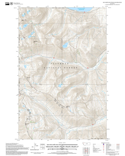 2025 Forest Service Topo Map of Big Hawk Mountain Montana