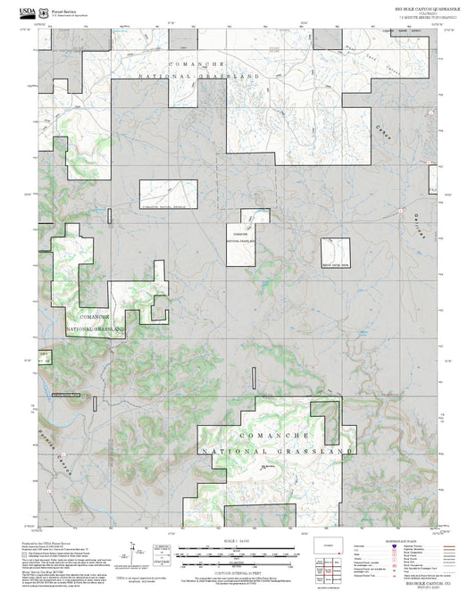 2025 Forest Service Topo Map of Big Hole Canyon Colorado