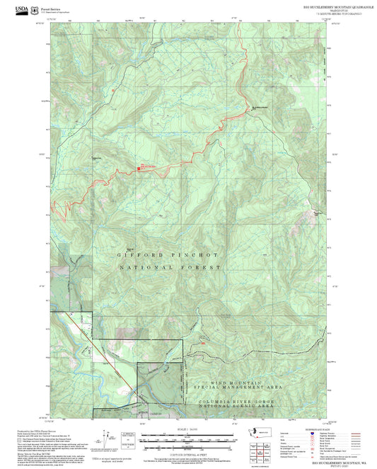 2025 Forest Service Topo Map of Big Huckleberry Mountain Washington