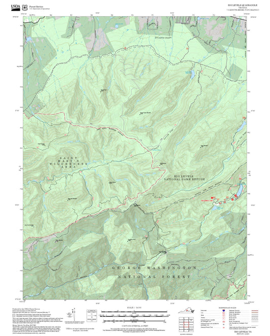 2025 Forest Service Topo Map of Big Levels Virginia