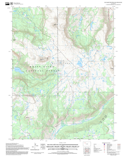 2025 Forest Service Topo Map of Big Marvine Peak Colorado