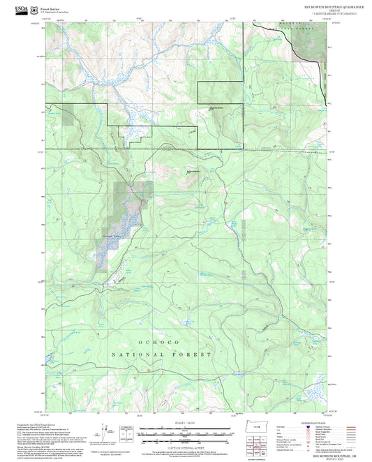 2025 Forest Service Topo Map of Big Mowich Mountain Oregon