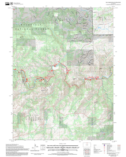 2025 Forest Service Topo Map of Big Narrows Colorado