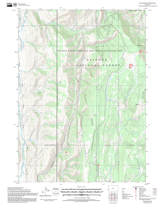2025 Forest Service Topo Map of Big Park Wyoming