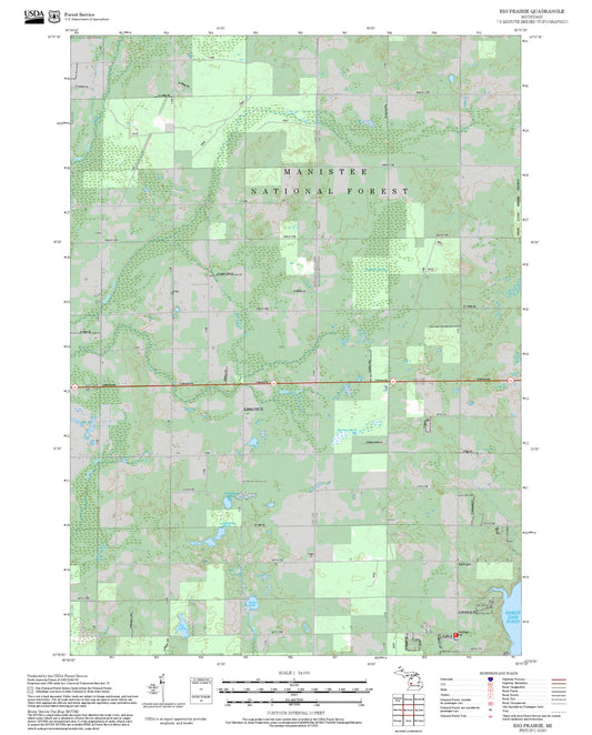 2025 Forest Service Topo Map of Big Prairie Michigan