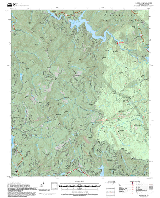 2025 Forest Service Topo Map of Big Ridge North Carolina