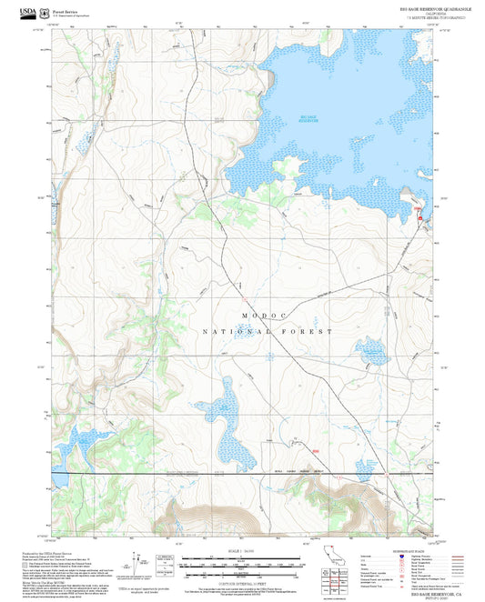 2025 Forest Service Topo Map of Big Sage Reservoir California