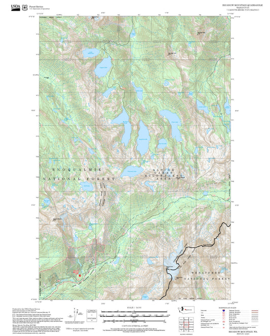 2025 Forest Service Topo Map of Big Snow Mountain Washington