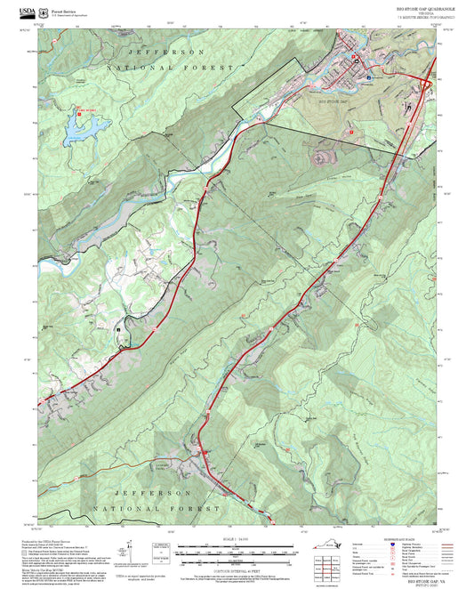 2025 Forest Service Topo Map of Big Stone Gap Virginia