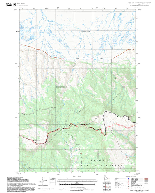 2025 Forest Service Topo Map of Big Table Mountain Idaho