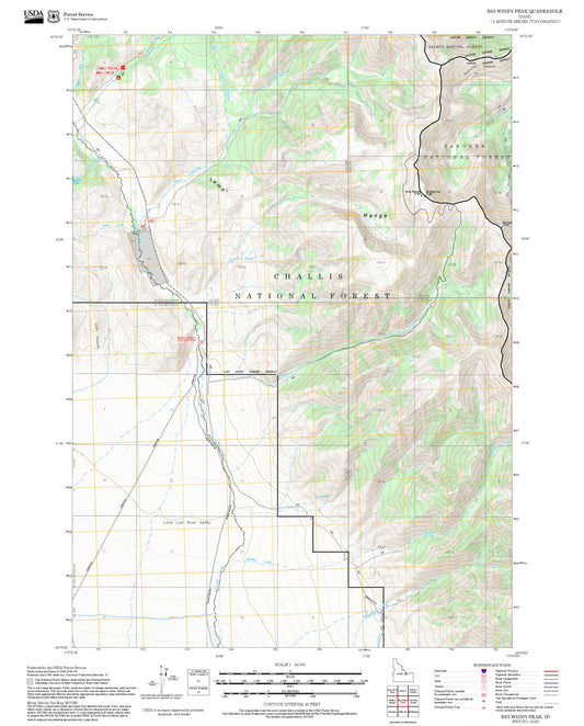 2025 Forest Service Topo Map of Big Windy Peak Idaho