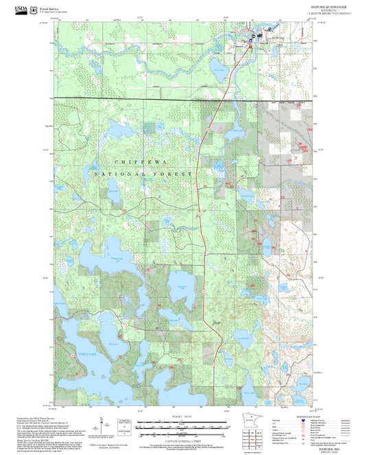 2025 Forest Service Topo Map of Bigfork Minnesota
