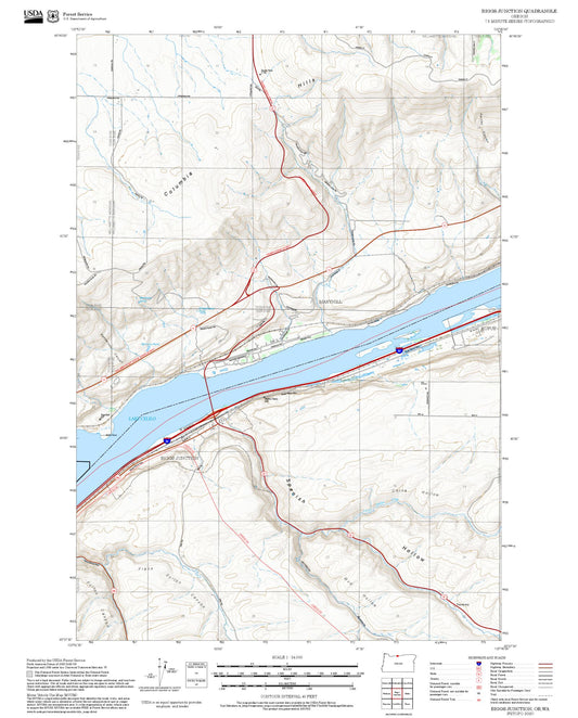 2025 Forest Service Topo Map of Biggs Junction Oregon