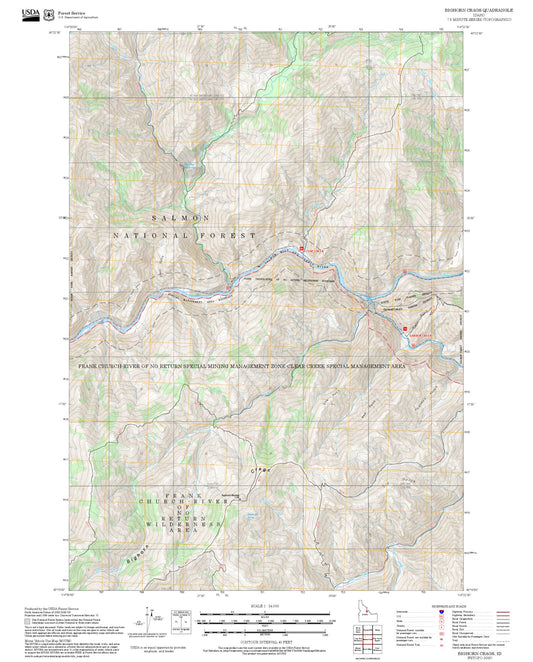 2025 Forest Service Topo Map of Bighorn Crags Idaho